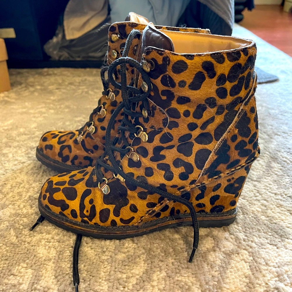 Pony hair leopard print Diane Von Furstenburg boot